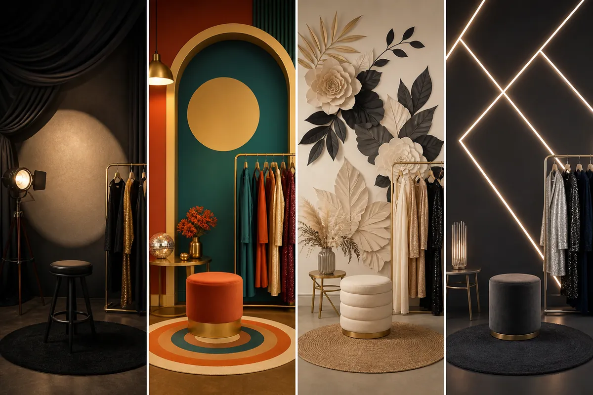 Four coordinated AI photo booth themes for an event